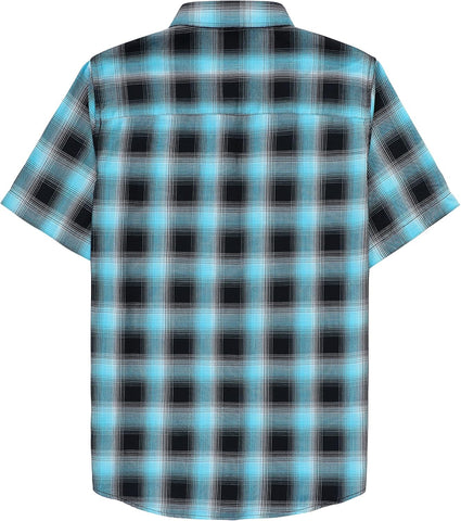 Dubinik® Mens Short Sleeve Button Down Two Pockets Soft Vintage Regular Fit Vintage Fishing Casual Shirts