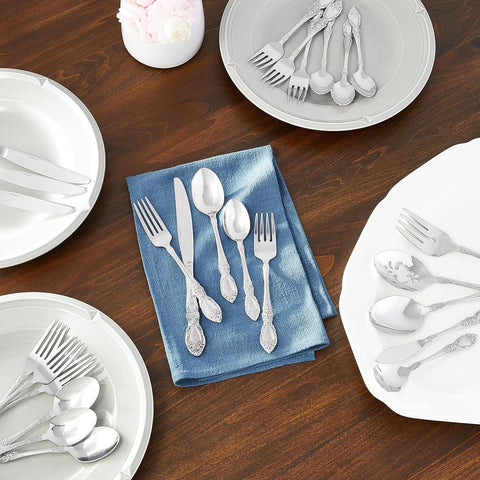 Oneida Wordsworth 45-Piece 18/0 Silverware Set for 8, Flatware