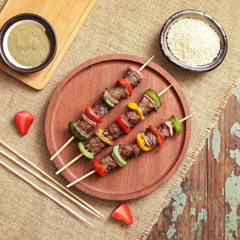 200 PCS Bamboo Skewers, 10 Inch Wooden Skewers for Appetizers Fruit Kebabs