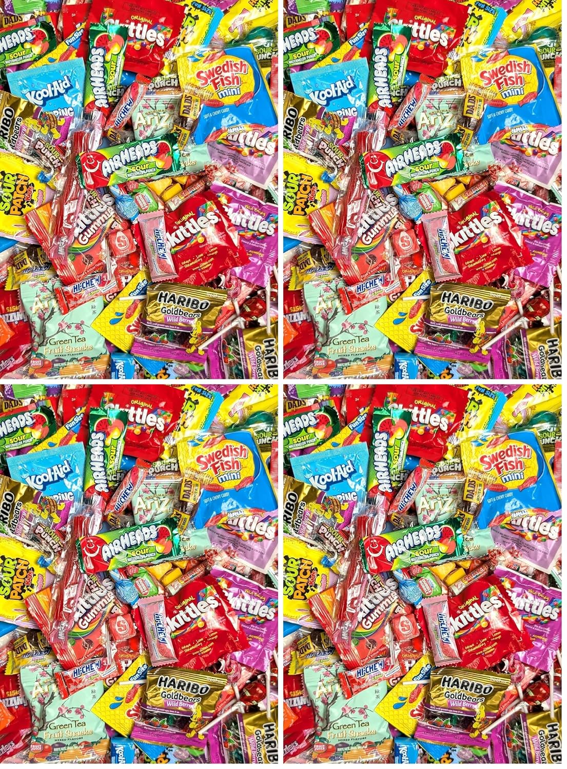 Candy Variety Pack - Assorted Candy Party Mix - 4 LB Bag - Sweets Assortment - Bulk Individually Wrapped - Pinata Candies - Mixed Candies - Queen Jax - Deluxe Mix - July 4th (Pack of 4)