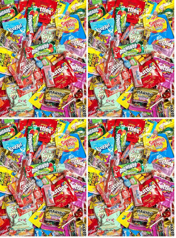 Candy Variety Pack - Assorted Candy Party Mix - 4 LB Bag - Sweets Assortment - Bulk Individually Wrapped - Pinata Candies - Mixed Candies - Queen Jax - Deluxe Mix - July 4th (Pack of 4)