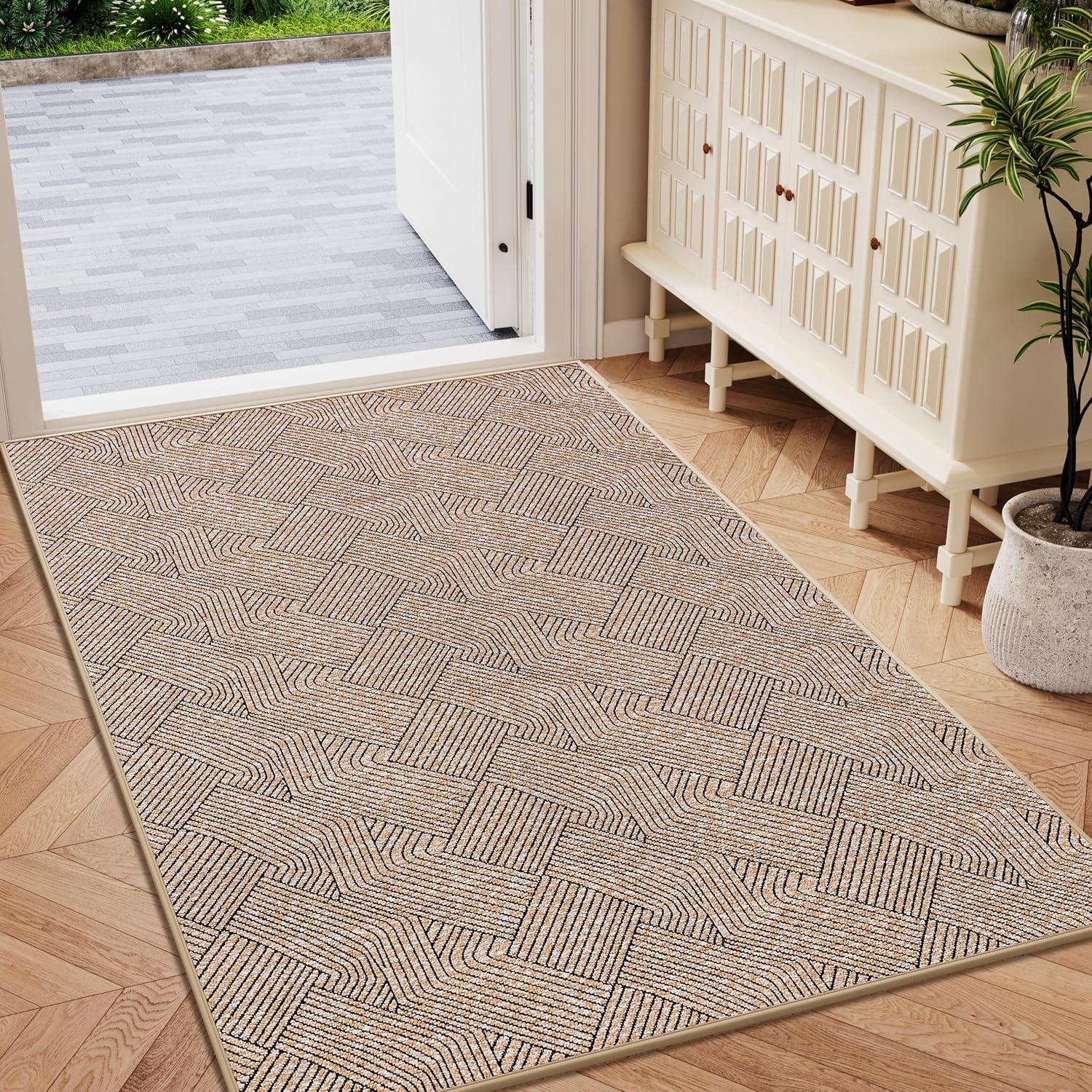 Front Door Mat Indoor Entrance Welcome Entry Mat Brown 36"x59"