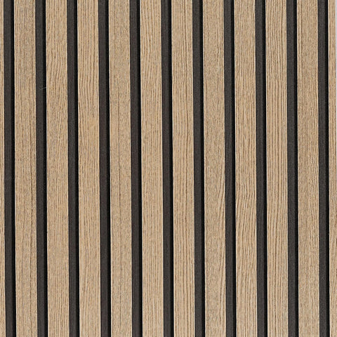 Brown Wood Slat Peel and Stick Wallpaper - 17.5"x100" Textured Faux Wood Self-Adhesive, Waterproof Removable Wall Panel for Bedroom, Kitchen, Office - Easy Install