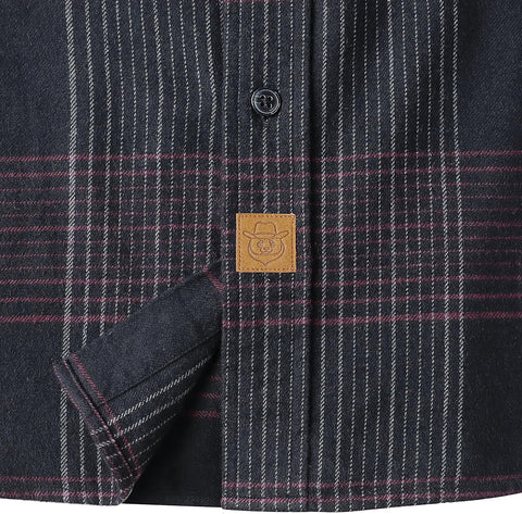 Dubinik® 6 oz Flannel Shirt for Men Cotton Casual Button Down Long Sleeve
