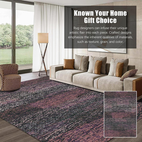 RUGSURE Washable Area Rug - 1/6 Thick - Stain & Water Resistant Non-Slip - Resistant Rug for Living Room, Bedroom, Nursery, Pet & Child Friendly, Vintage Charm Area Rugs (Burgundy, 8' x 10')