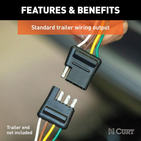 CURT 56434 Vehicle-Side Custom 4-Pin Trailer Wiring Harness,