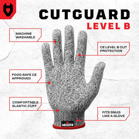 NoCry Premium Cut Resistant Gloves Food Grade — 100% Food Safe — Level 5 Meat Cutting Glove for Chefs & Butchers — Perfect Mandoline Glove or Oyster Shucking Gloves with Superior Comfort & Dexterity