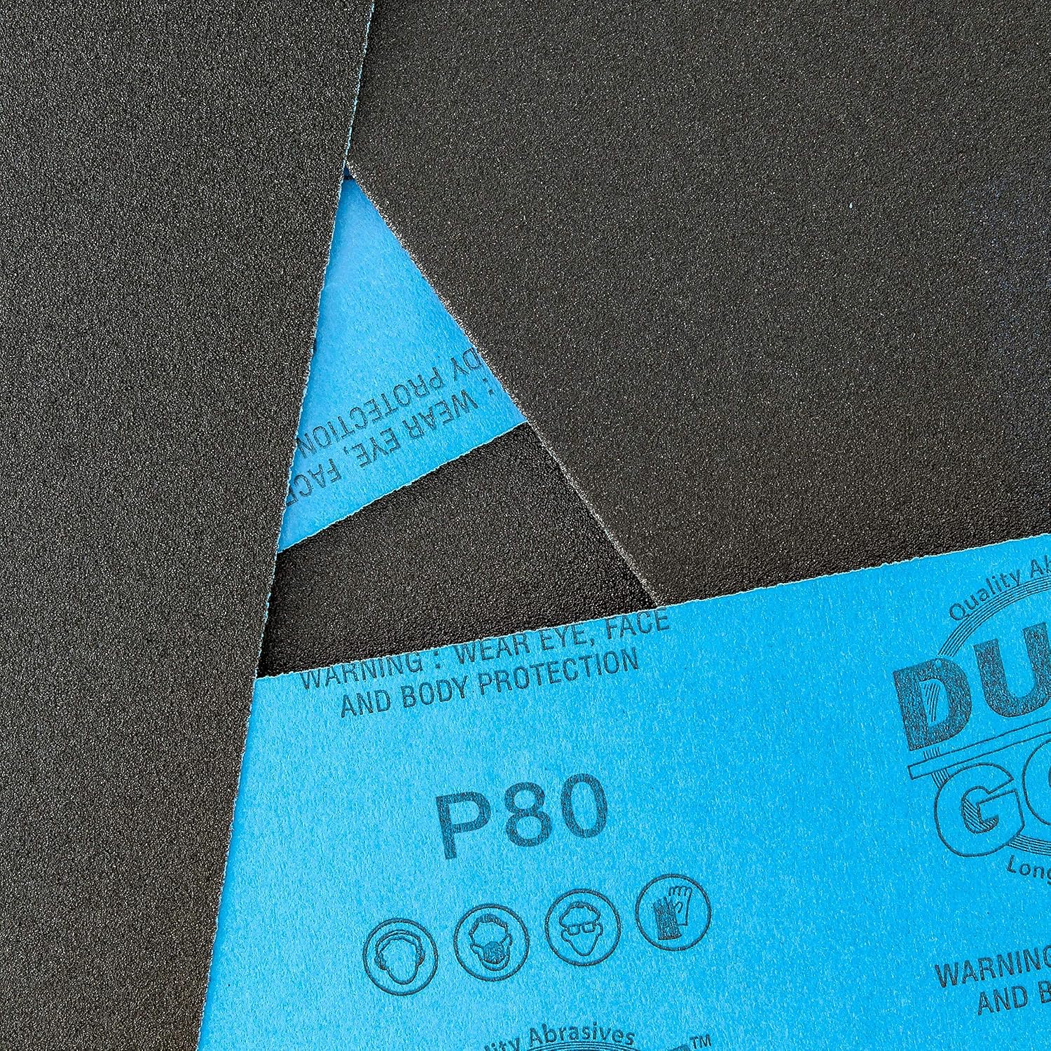 Dura-Gold 5-1/2" x 9" Wet or Dry Sandpaper Sheets, 80 Grit, Box of 15