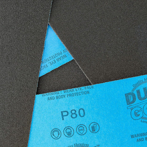 Dura-Gold 5-1/2" x 9" Wet or Dry Sandpaper Sheets, 80 Grit, Box of 15
