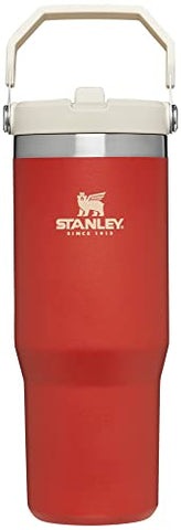 Stanley IceFlow Stainless Steel Tumbler with Straw - Vacuum Insulated Water Bottle for Home, Office or Car - Reusable Cup with Straw Leakproof Flip - Cold for 12 Hours or Iced for 2 Days (Carnelian)