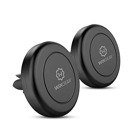 WixGear Magnetic Phone Holder for Car, [2 Pack] Universal Air Vent Magnetic Phone Mount for Car, Car Phone Holder Mount for Cell Phones and Mini Tablets with 4 Metal Plates