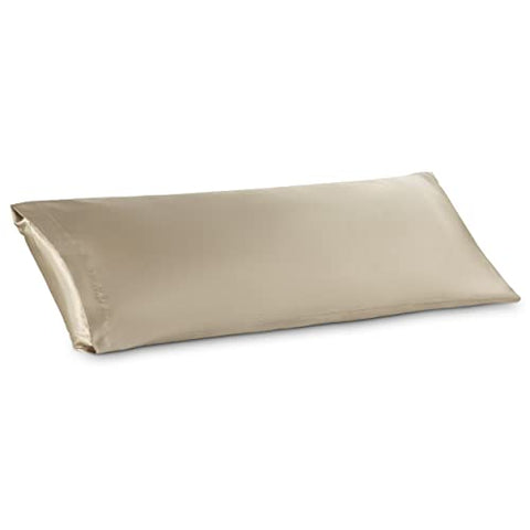 Bedsure Body Pillow Cover Taupe 20x54 Inches - Super Soft Silky Satin Long Pillowcase - Envelope Closure Body Pillow Pillowcase for Adults Pregnant Women