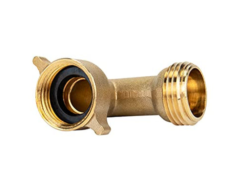 Camco 90-Degree Hose Elbow for RV Water Hose, Solid Brass (22505)