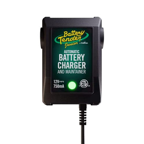 Battery Tender Junior 12V Charger and Maintainer: Automatic 12V Powersports Battery Charger and Maintainer for Motorcycle, ATVs, and More - Smart 12 Volt, 750mA Battery Float Chargers - 021-0123