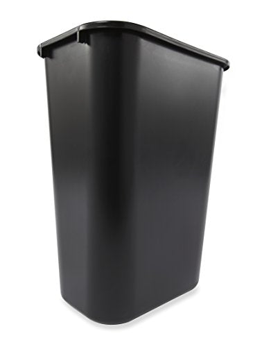 Rubbermaid Commercial Products Resin Wastebasket/Trash Can, 10-Gallon/41-Quart, Black, Plastic, for Bedroom/Bathroom/Office, Fits Under Desk/Sink/Cabinet, Pack of 12