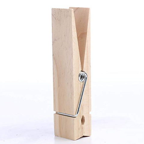 VANVENE 6 Jumbo Wood Clothespins - Set of 6 Big Clothes Pins (Set of 6)