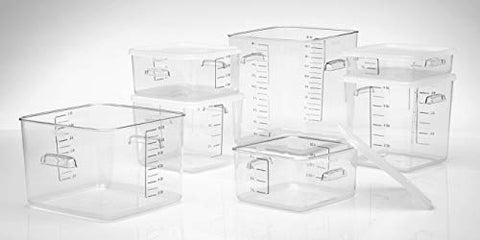 Rubbermaid Commercial Products, Plastic Space Saving Square Food Storage Container for Kitchen/Sous Vide/Food Prep, 12 Quart, Clear