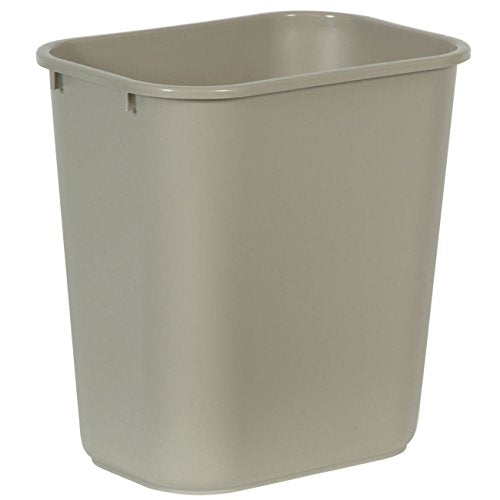 Rubbermaid Commercial Products 28QT/7 GAL Wastebasket Trash Container, for Home/Office/Under Desk, Beige (FG295600BEIG)