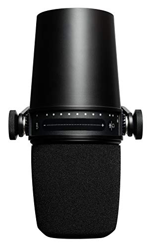 Shure MV7 USB Microphone for Podcasting, Recording, Live Streaming & Gaming, Built-in Headphone Output, All Metal USB/XLR Dynamic Mic, Voice-Isolating Technology, TeamSpeak & Zoom Certified – Black