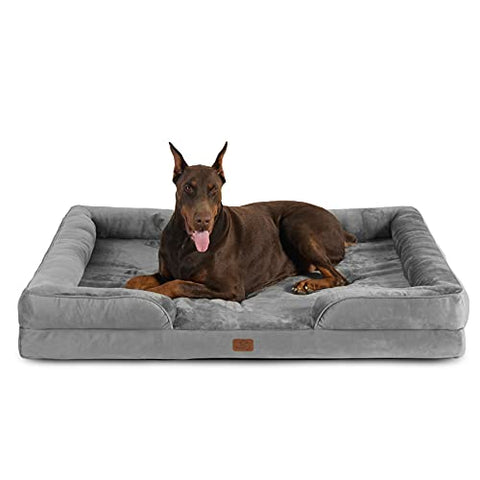 Bedsure Jumbo Orthopedic Dog Bed, Great Dane Dog Beds for Giant Dogs - Foam Sofa with Removable Washable Cover, Waterproof Lining and Nonskid Bottom Couch, Pet Bed