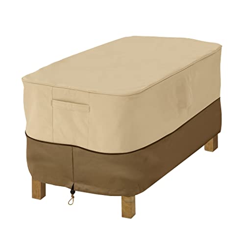 Classic Accessories Veranda Water-Resistant 38 Inch Rectangular Patio Ottoman/Side Table Cover, Outdoor Table Cover