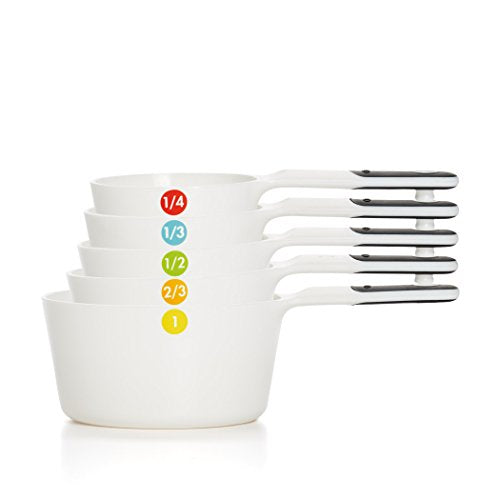 OXO Good Grips 6-Piece Plastic Measuring Cups- White, 5 Count(Pack of 1)
