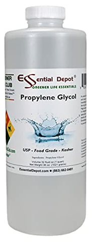 Propylene Glycol - USP - Kosher - Food Grade - USP - Kosher - 36 oz net wt in a 1 Quart Safety Sealed HDPE Container with resealable Cap