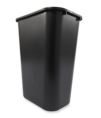 Rubbermaid Commercial Products Resin Wastebasket/Trash Can, 10-Gallon/41-Quart, Black, Plastic, for Bedroom/Bathroom/Office, Fits Under Desk/Sink/Cabinet, Pack of 12