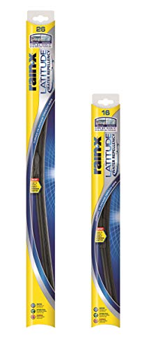Rain-X 810163 Latitude 2-In-1 Water Repellent Wiper Blades, 26" and 16" Windshield Wipers (Pack Of 2), Automotive Replacement Windshield Wiper Blades With Patented Rain-X Water Repellency Formula