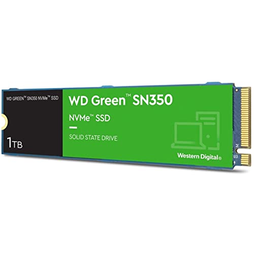 Western Digital 1TB WD Green SN350 NVMe Internal SSD Solid State Drive - Gen3 PCIe, QLC, M.2 2280, Up to 3,200 MB/s - WDS100T3G0C
