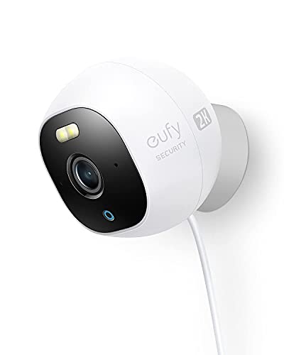 eufy security S210 Outdoor Cam, All-in-One Outdoor Security Camera with 2K Resolution, Spotlight, Color Night Vision, No Monthly Fees, Wired Camera, Security Camera Outdoor, IP67 Weatherproof