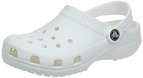 Crocs Unisex-Child Classic Clogs, White, 3 Little Kid