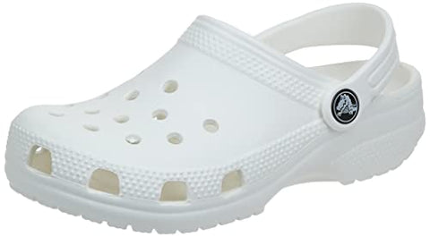 Crocs Unisex-Child Classic Clogs, White, 5 Big Kid