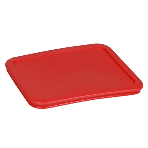 Pyrex Bundle - 4 Items: 7210-PC 3-Cup Red Plastic Food Storage Lids