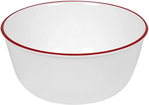 Corelle Livingware 28-Ounce Super Soup/Cereal Bowl, Red Band (3 Bowls)