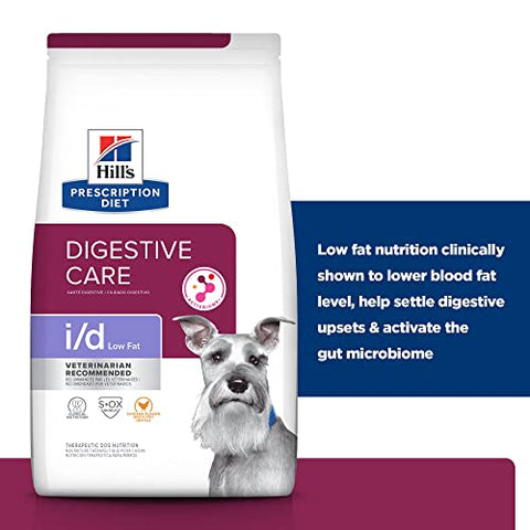 Hill's Prescription Diet i/d Low Fat Digestive Care Chicken Flavor Dry Dog Food, Veterinary Diet, 8.5 lb. Bag