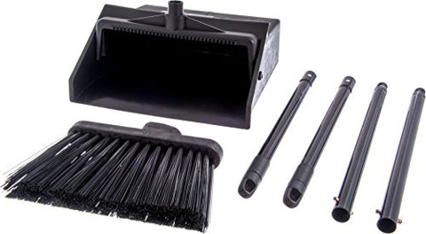 CFS Duo-Pan Plastic Lobby Pan and Duo-Sweep Broom Combo, 36" Overall Length x 11-51/64" Width, Black