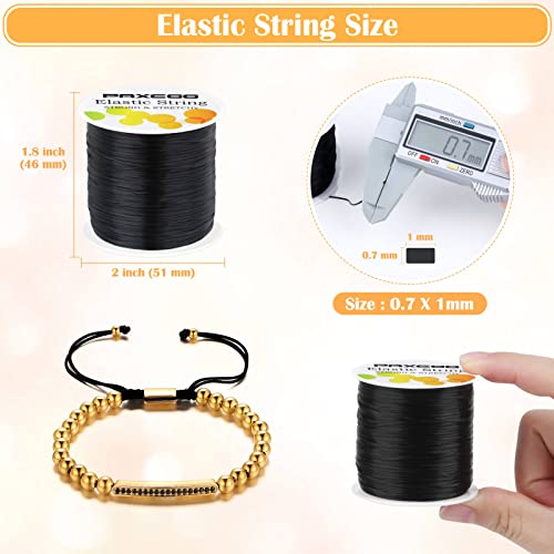 Black Elastic String for Jewelry Making, Paxcoo Bracelet String Stretch Bead Cord Stretchy String for Bracelets, Necklaces, Jewelry Making and Beading Supplies