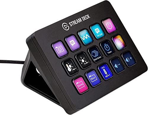 Elgato Stream Deck MK.2 – Studio Controller, 15 macro keys, trigger actions in apps and software like OBS, Twitch, YouTube and more, works with Mac and PC