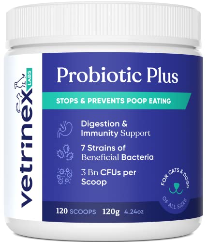 Vetrinex Labs Coprophagia Poop Eating Deterrent & Prevention, Stop & Prevent Stool Eating Treatment - Probiotics for Dogs, Cats and Puppies - Forbids Dog from Eating Poop - Probiotic Powder