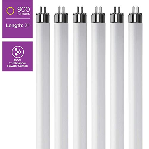 F13T5WW – T5 21 Inch Under Counter Fluorescent Bulbs Warm White 3000K 13-Watt F13T5/WW 21” WW Long Life Replacement Tubes for Under Cabinet Lights – Pack of 6 Bulbs