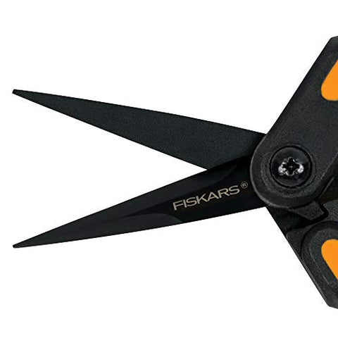 Fiskars 399241-1002 Micro-Tip Pruning Snips, Non-Stick Blades, 2 Count, Orange
