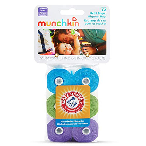 Munchkin Arm and Hammer Diaper Bag Refills, 6 Pack, 72 Bags