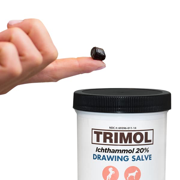 TRIMOL Ichthammol 20% Drawing Salve Grooming Aid, 14 oz, Soothing Skin Relief and Treatment of Eczema, Psoriasis