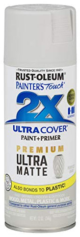 Rust-Oleum 331184 Painter's Touch 2X Ultra Cover Spray Paint, 12 oz, Ultra Matte Perfect Gray