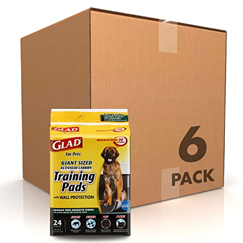 Glad for Pets Activated Carbon Puppy Training Pads | Puppy Pads for Dogs, Super Absorbent and Leak Proof Puppy Pee Pads, Giant Sized Dog Training Pads, 144 Count