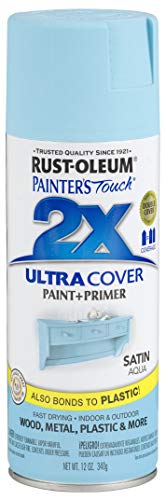 Rust-Oleum 249085 Painter's Touch 2X Ultra Cover Spray Paint, 12 oz, Satin Aqua