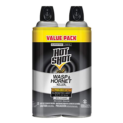 Hot Shot Wasp & Hornet Killer Spray (2 Pack), Eliminates The Nest, Sprays Up Tp 27 Feet, 17.5 fl Ounce