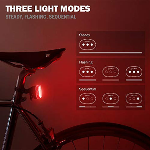 BV Bicycle Light Set Super Bright 5 LED Headlight, 3 LED Taillight, Quick-Release, Bike Lights for Night Riding