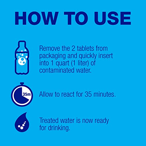 Potable Aqua Water Purification, Water Treatment Tablets - 50 count Bottle